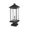Z-Lite Portland 1 Light Outdoor Pier Mounted Fixture, Black & Clear Beveled 531PHBXLS-SQPM-BK - alternate 2